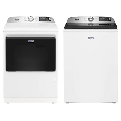 Maytag 6.0 Cu. Ft. High Efficiency Top Load Washer & Pet Pro 7.4 Cu. Ft. Gas Steam Dryer