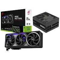 Carte graphique ROG Astral GeForce RTX 5090 OC Edition 32 Go d'ASUS avec bloc d'alimentation entièrement modulaire ATX de 1000 W