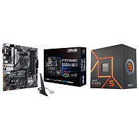 AMD Ryzen 5 7600 6-Core 4GHz Desktop Processor with ASUS Prime B550M-A Wi-Fi II Micro-ATX AM4 Motherboard