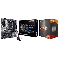 AMD Ryzen 5 5600X Hexa-Core 3.7GHz AM4 Desktop Processor with ASUS Prime B550M-A Wi-Fi II Micro-ATX AM4 Motherboard