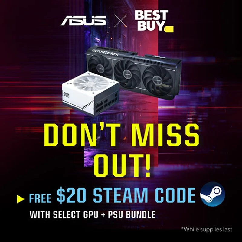 ASUS Prime GeForce RTX 5070 12GB GDDR7 Video Card with 850-Watt Gold ATX Modular Power Supply