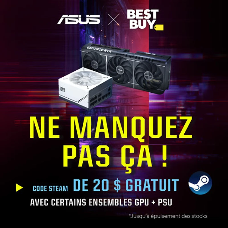 Carte graphique Prime GeForce RTX 5070 GDDR7 12 Go avec bloc d'alimentation Gold ATX 850 W d'ASUS