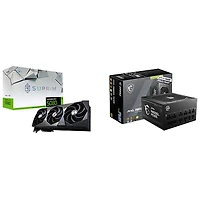 Carte graphique GeForce RTX 5080 Suprim SOC 16 Go GDDR7 de MSI et bloc d'alimentation entièrement modulaire MAG A850GL 850 W