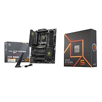 Processeur 6 coeurs 4,7 GHz Ryzen 5 7600X AM5 d'AMD et carte mère DDR5 AM5 Wi-Fi 7 ATX X870 de MSI