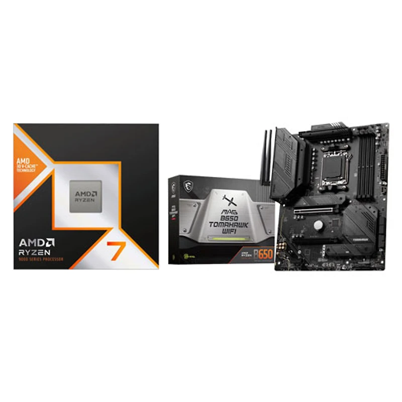 AMD Ryzen 7 9800X3D 8-Core 5.2GHz AM5 Processor & MSI B650 TOMAHAWK WIFI ATX AM5 DDR5 Motherboard