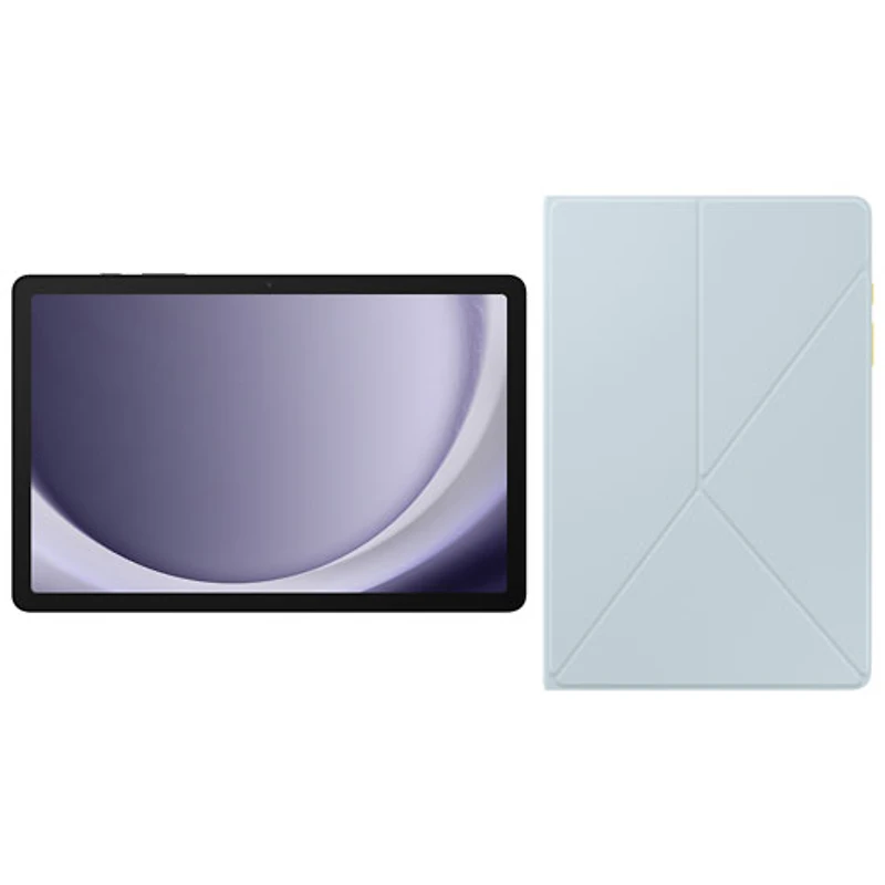 Tablette Galaxy Tab A9+ (Plus) Android 11 po 64 Go de Samsung à processeur SM6375 de Qualcomm avec étui Book Cover - Graphite/Bleu
