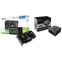 PNY GeForce RTX 5060 OC 8GB GDDR7 Video Card with 750W ATX Modular Power Supply