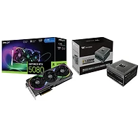 PNY NVIDIA GeForce RTX 5080 16GB GDDR7 Video Card with 1200W ATX Modular Power Supply
