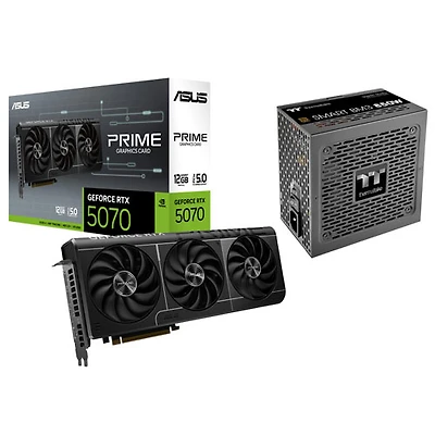 ASUS Prime GeForce RTX 5070 12GB GDDR7 Video Card with 850W ATX3.1 Semi-Modular Power Supply