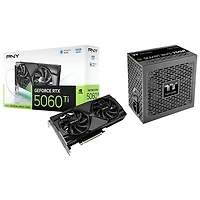 PNY GeForce RTX5060 Ti OC Dual-Fan16GB GDDR7 Video Card with 750W ATX3.1 Semi-Modular Power Supply