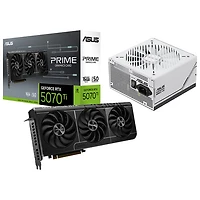 ASUS Prime RTX 5070 Ti 16GB GDDR7 Video Card with 850-Watt Gold ATX Modular Power Supply