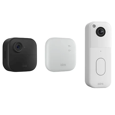 Blink Outdoor 4 Wire-Free 1080p Full HD Add-On IP Security Camera & Sync Module XR Range Extender/System Hub & Wi-Fi Video Doorbell