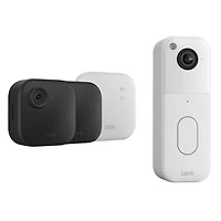 Système de surveillance avec caméras IP sans fil HD intégrale 1080p Outdoor 4 (2 unités) et sonnette vidéo Wi-Fi 1440p de Blink