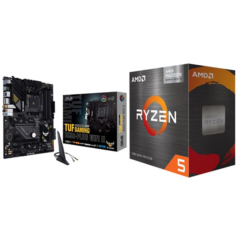 ASUS TUF Gaming B550-Plus Wi-Fi II ATX AM4 DDR4 Motherboard & AMD Ryzen 5 5500GT 6-Core 3.6GHz AM4 Processor