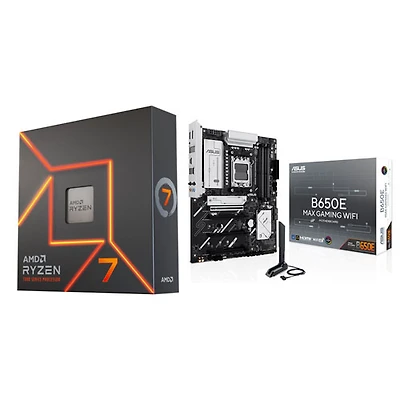 AMD Ryzen 7 7700X 8-Core 4.5GHz AM5 Processor & ASUS B650E MAX Gaming Wi-Fi AMD AM5 DDR5 Motherboard