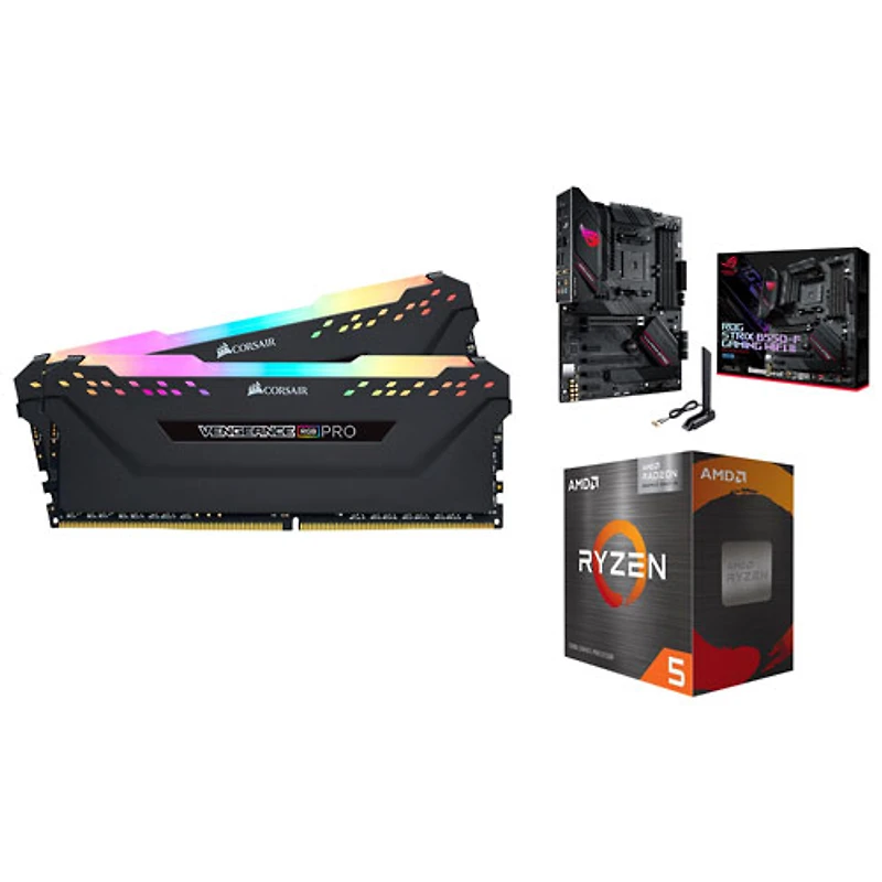 Corsair Vengeance RGB Pro 32GB DDR4 Desktop Memory w/ ASUS TUF Gaming B550-Plus Motherboard & AMD Ryzen 5 5500GT Processor