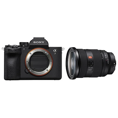 Appareil photo sans miroir plein format Alpha 7 V de Sony avec objectif plein format FE et objectif 24-70 mm f/2,8 GM II G Master - Noir
