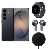 Samsung Galaxy S26 512GB - Black - Unlocked, Watch8 BT Smartwatch - Black, Buds4 - Black & Magnet Wireless Charger