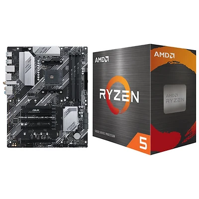 ASUS Prime B550-PLUS AC-HES Wi-Fi 5 AM4 DDR4 Motherboard & AMD Ryzen 5 5500 Hexa-Core 3.6GHz AM4 Processor