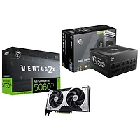 MSI GeForce RTX 5060 Ti Ventus 2X OC+ 8GB GDDR7 Video Card & 80 Plus Gold 850W Fully Modular ATX 3.0 Power Supply