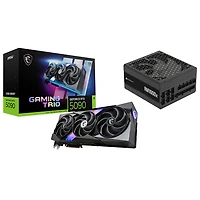 MSI Gaming Trio GeForce RTX 5090 OC 32GB GDDR7 Video Card & Corsair RMx 1000-Watt ATX Fully Modular Power Supply