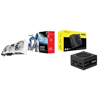 Carte graphique Pure AMD Radeon RX 9070 XT GDDR6 de 16 Go de Sapphire et bloc d'alimentation modulaire ATX de 850 W série RMe de Corsair