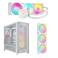 Corsair iCUE LINK Titan RX RGB 360mm Liquid CPU Cooling System, 5000D Computer Case, & iCUE Link LX120 Triple Fans Starter Kit