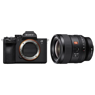 Appareil photo sans miroir plein format Alpha 7 V de Sony avec objectif à focale fixe grand-angle Premium G Master à monture E FE 24 mm f/1,4
