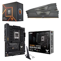 Processeur 16 coeurs AM5 4,5 GHz Ryzen 9 7950X d'AMD, mémoire vive DDR5 32 Go et carte mère de jeu B650-Plus Wi-Fi 6 ATX AM5 DDR5