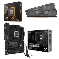 Processeur 16 coeurs Ryzen 9 9950X 5,7 GHz AM5 d'AMD, mémoire vive DDR5 32 Go et carte mère de jeu Wi-Fi 6 ATX AM5 B650-Plus