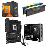 AMD Ryzen 7 7800X3D 8-Core AM5 Processor, 16GB DDR5 Desktop Memory & B650-Plus Gaming WiFi6 ATX AM5 DDR5 Motherboard