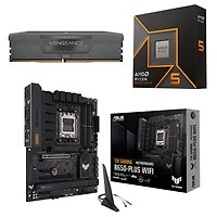 Mémoire vive Vengeance DDR5 16 Go 6000 MHz de Corsair, processeur 6 coeurs Ryzen 5 9600X AM5 5,4 GHz et carte mère Wi-Fi 6 ATX AM5 DDR5 B650-Plus Gaming