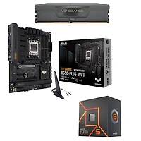 Mémoire vive Vengeance DDR5 16 Go de Corsair, carte mère Wi-Fi 6 ATX AM5 B650-Plus Gaming et processeur 6 coeurs Ryzen 5 7600