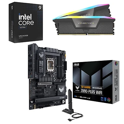 Intel Core Ultra 9-285K 24-Core Processor, 32GB DDR5 Desktop Memory & Z890-PLUS GAMING WiFi LGA1851 ATX Intel Motherboard
