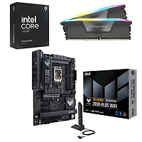 Processeur 24 coeurs Core Ultra 9-285K d'Intel, mémoire vive DDR5 32 Go et carte mère Intel Z890-PLUS Gaming Wi-Fi LGA1851 ATX