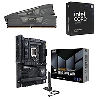 Mémoire vive Vengeance DDR5 de 32 Go de Corsair, processeur Core Ultra 5-245K d'Intel et carte mère Intel Wi-Fi ATX Z890-PLUS GAMING