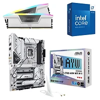Mémoire vive Vengeance RGB DDR5 32 Go de Corsair, processeur Core i7-14700K d'Intel et carte mère Wi-Fi W II ATX LGA 1700