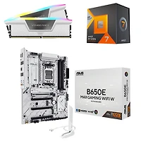 Mémoire vive Vengeance RGB DDR5 32 Go de Corsair, processeur Ryzen 7 7800X3D AM5 d'AMD et carte mère B650E MAX Gaming Wi-Fi AM5 DDR5 d'AMD
