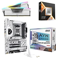 Mémoire vive Vengeance RGB DDR5 64 Go de Corsair, processeur Ryzen 9 9950X3D AM5 et carte mère Wi-Fi 6 X870 Gaming AM5 DDR5