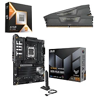 AMD Ryzen 9 9950X3D AM5 Processor, Vengeance 32GB DDR5 Desktop Memory & TUF GAMING X870-PLUS WiFi7 ATX AM5 Motherboard