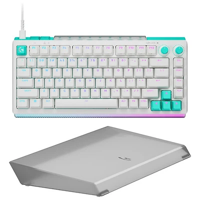 Clavier de jeu 75 % mécanique analogique TMR rétroéclairé DUAL SWAP G512 X 75 de Logitech G avec barre lumineuse - Repose-poignets avec amplification d'éclairage - Anglais