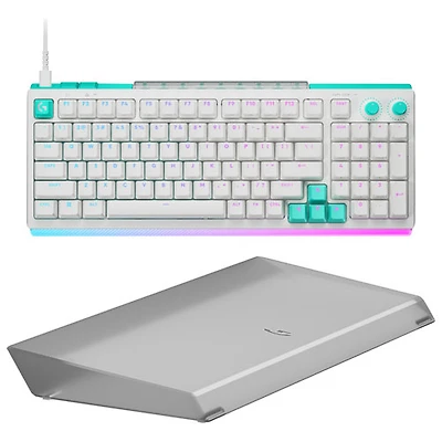 Clavier de jeu mécanique analogique TMR pleine grandeur rétroéclairé DUAL SWAP G512 X 98 de Logitech G avec barre lumineuse - Repose-poignets avec amplification d'éclairage