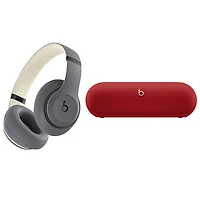 Casque d'écoute Bluetooth à suppression du bruit Studio Pro et haut-parleur sans fil de Beats By Dr. Dre - Gris/Rouge relevé