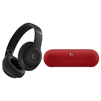 Beats By Dr. Dre Studio Pro Over-Ear Noise Cancelling Bluetooth Headphones & Wireless Speaker - Black/Statement Red