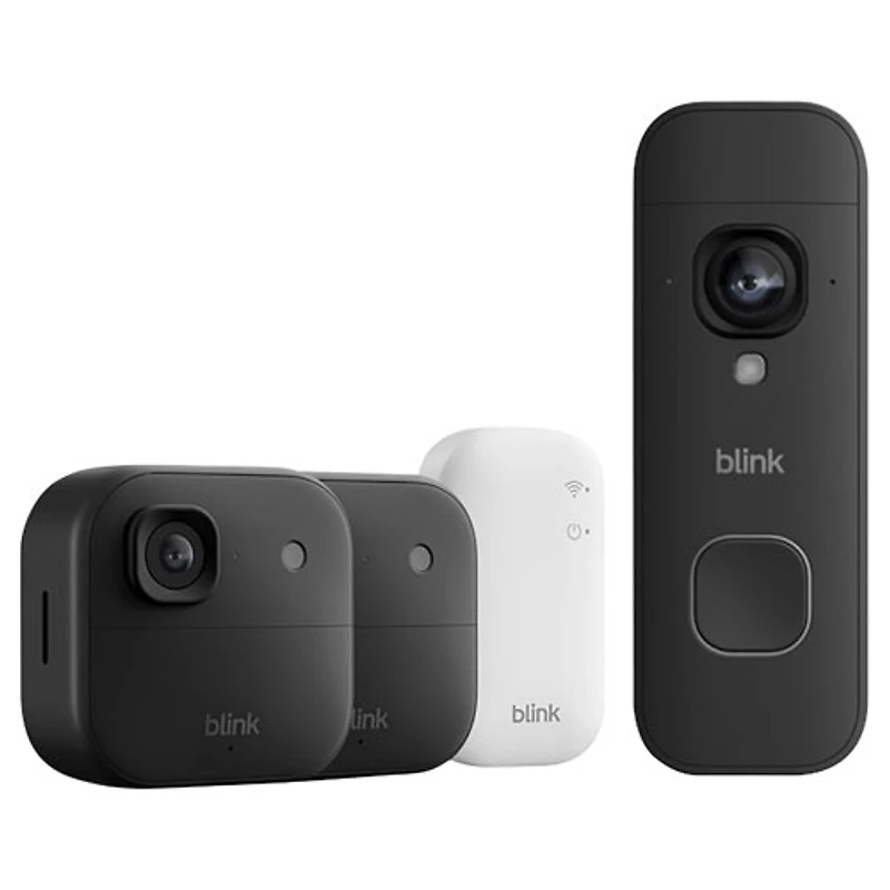 Blink Outdoor 2K+ Wire-Free Add-On IP Security Camera w/Sync Module Core & Wire-Free Wi-Fi Video Doorbell - 2 Pack