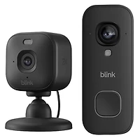 Blink Mini 2K+ Wired Indoor/Outdoor IP Camera & 2K+ Wired Wi-Fi Video Doorbell - Black