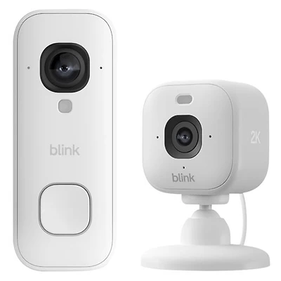 Blink 2K+ Wired Wi-Fi Video Doorbell with Indoor/Outdoor IP Camera - White