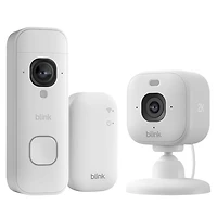 Blink 2K+ Wire-Free Wi-Fi Video Doorbell System with Wired Indoor/Outdoor IP Camera - White