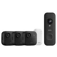 Blink Outdoor 2K+ Wire-Free Add-On IP Security Camera with Sync Module Core & Wire-Free Wi-Fi Video Doorbell - 3 Pack