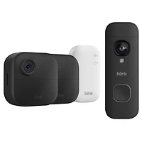 Blink Outdoor 4 2-Pack Wire-Free 1080p Full HD IP Security Camera System with Sync Module Core & 2K+ Wire-Free Wi-Fi Video Doorbell